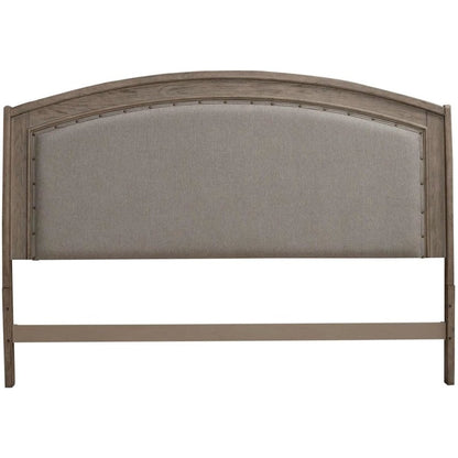 Avalon Queen Upholstered Headboard with Oak Wood Frame  - Burnished Beige