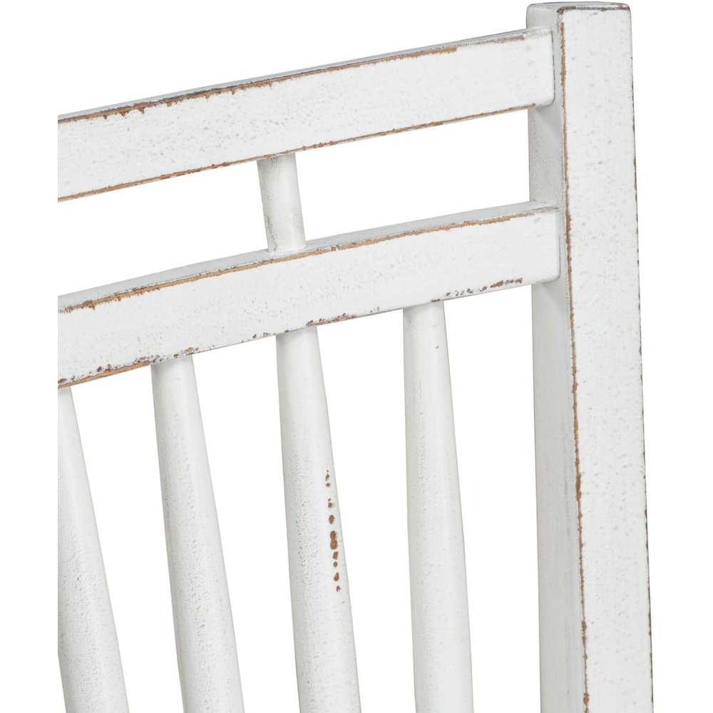 Spindle Back Swivel Bar Stools - Set of 2  - Antique White & Weathered Bark