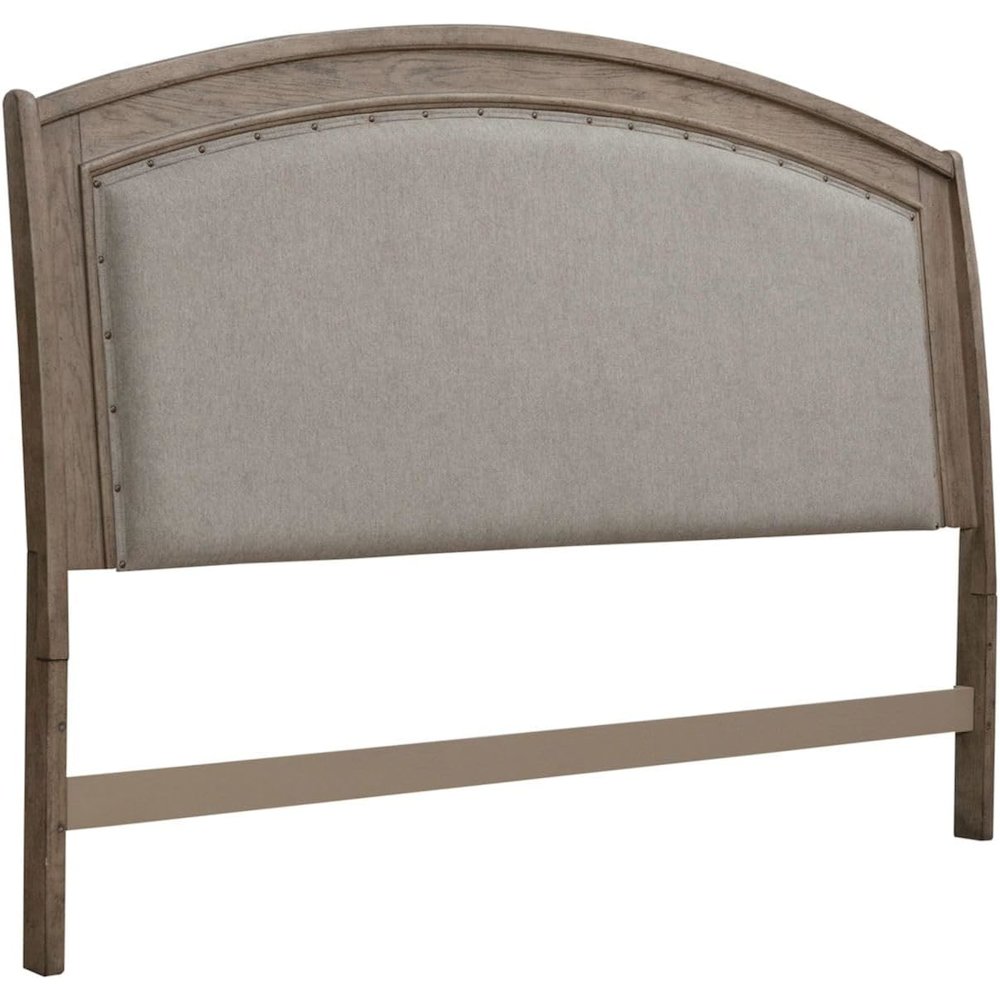 Avalon Queen Upholstered Headboard with Oak Wood Frame  - Burnished Beige
