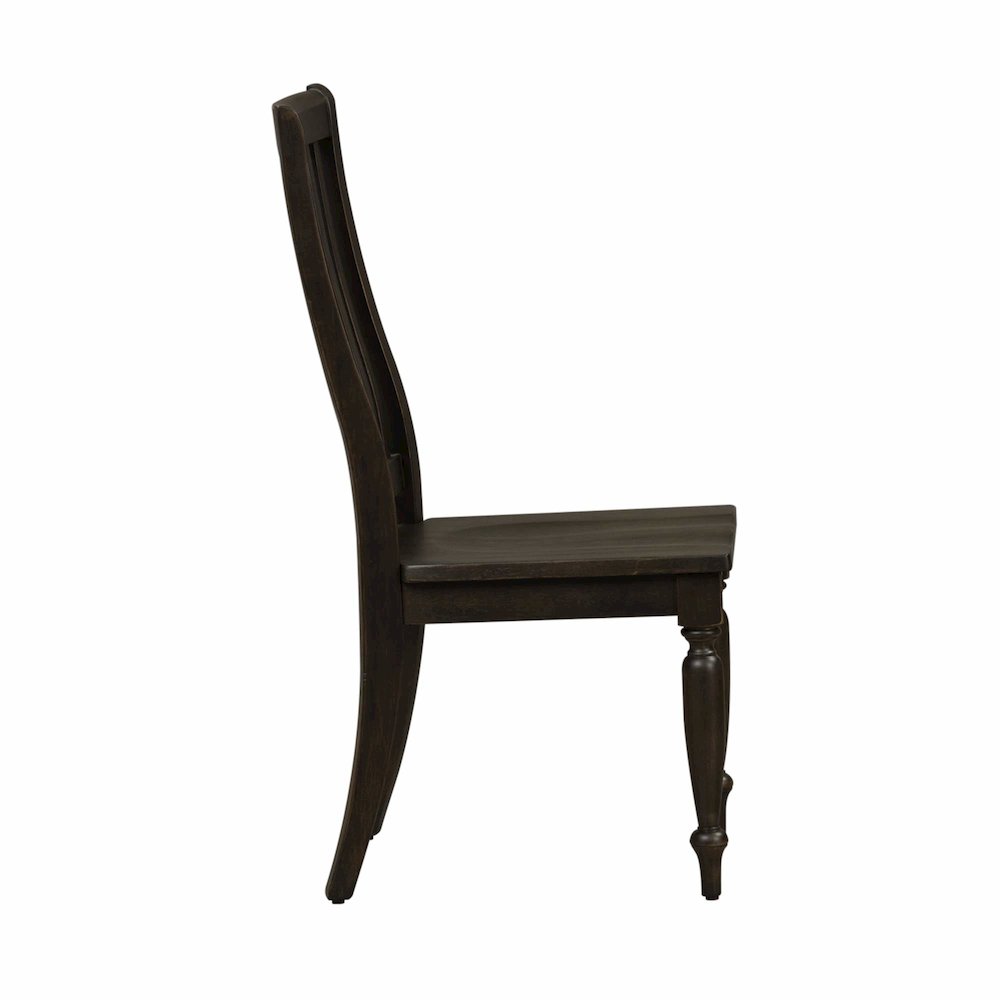 Harvest Home Slat Back Side Chair (RTA)-Set of 2 in Chalkboard