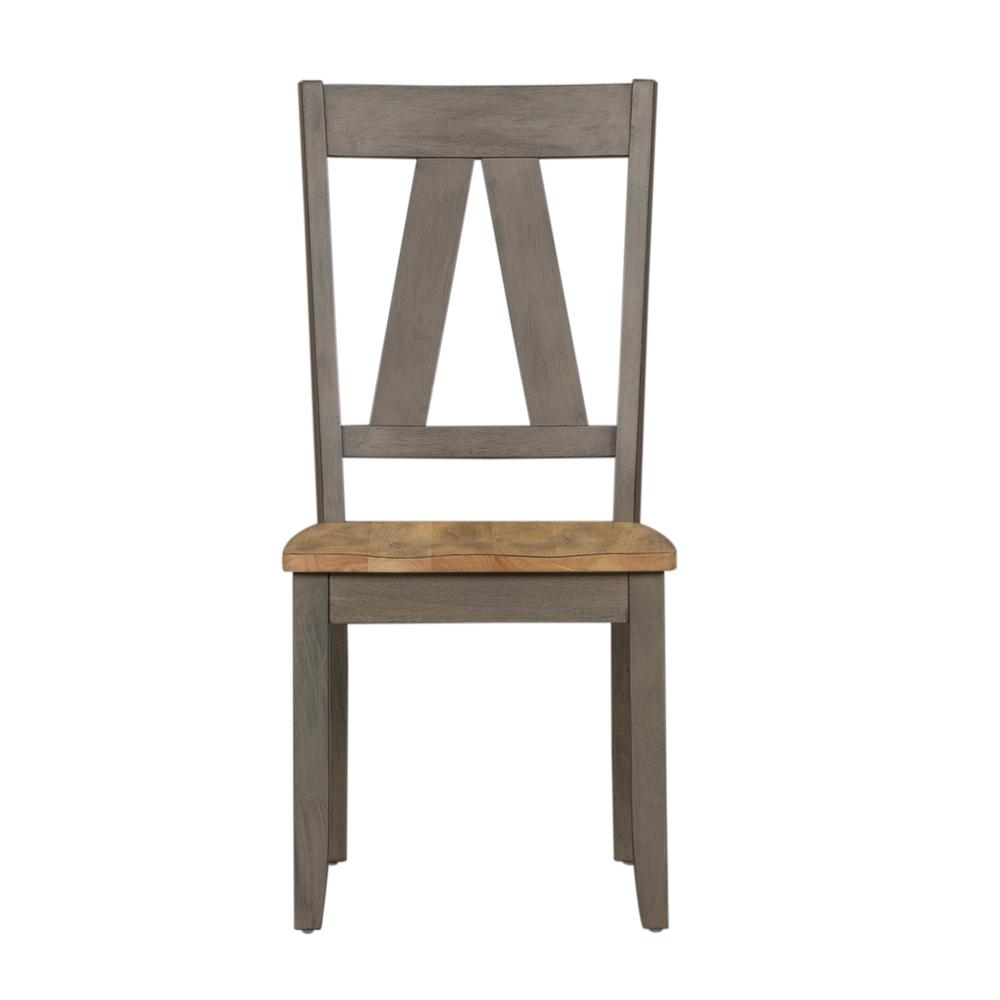 Lindsey Farm Splat Back Side Chair (RTA)-Set of 2 in Gray