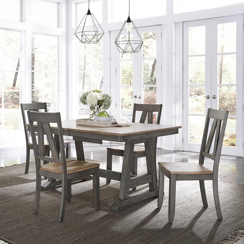 Lindsey Farm Splat Back Side Chair (RTA)-Set of 2 in Gray