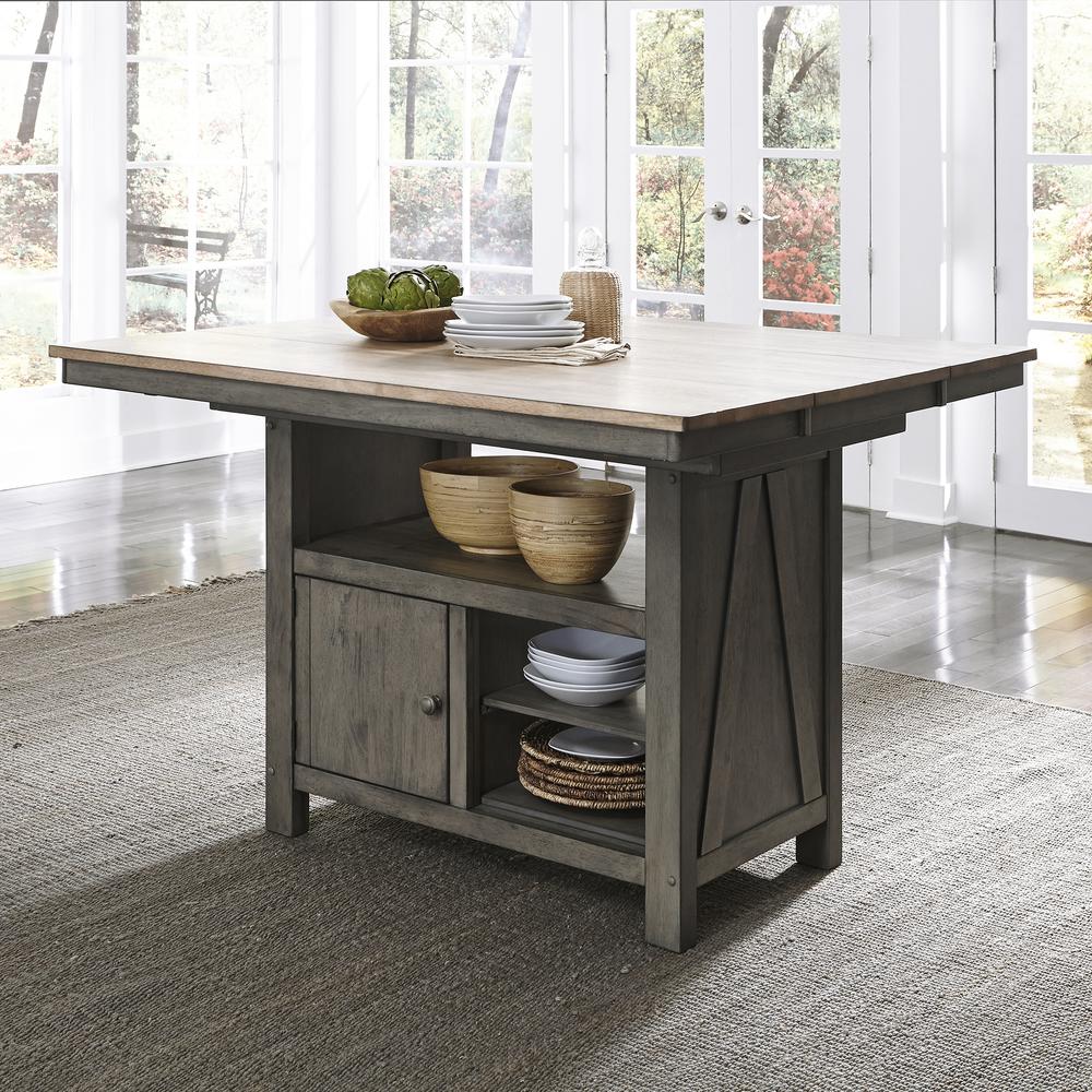 Lindsey Farm 5 Piece Gathering Table Set in Gray