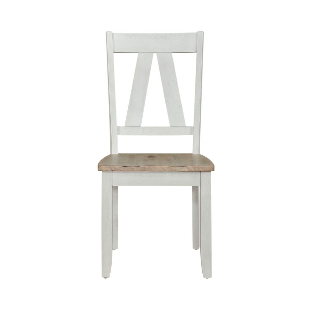Splat Back Side Chair (RTA) - Set of 2 Farmhouse White in Weathered White