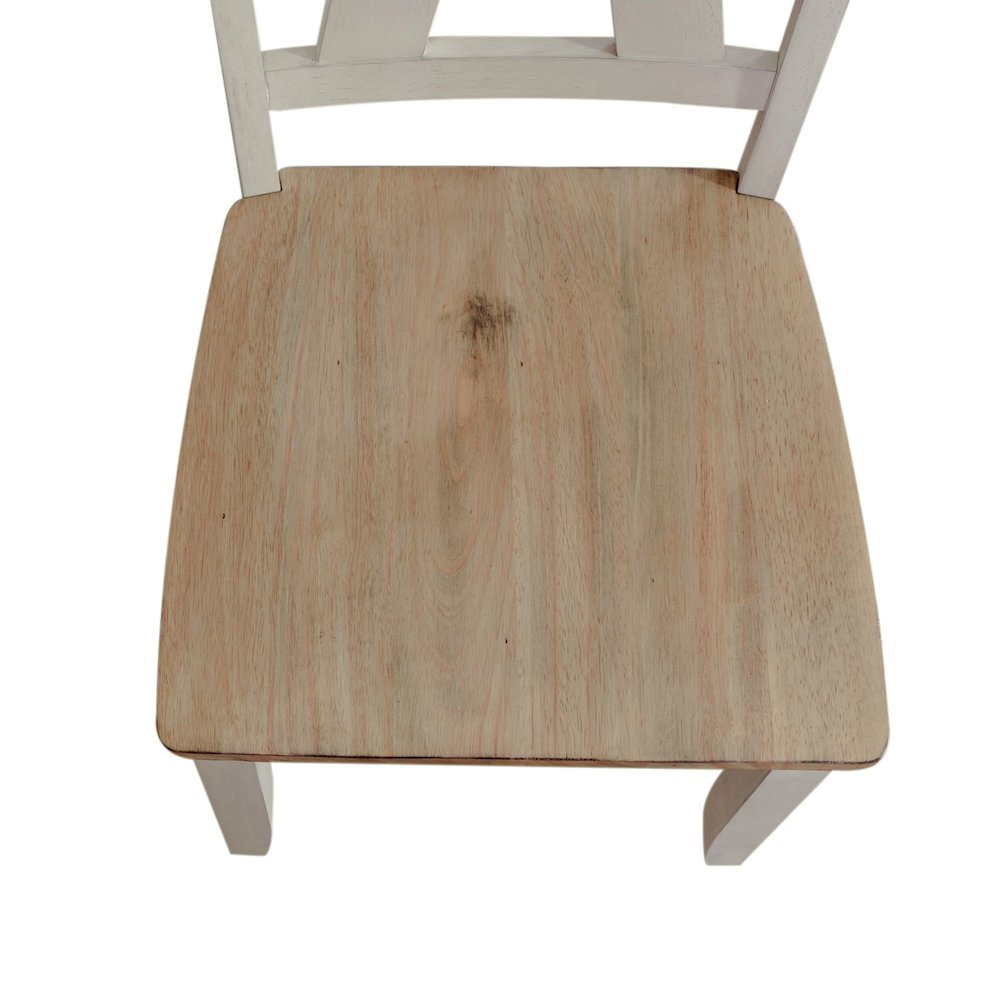 Splat Back Side Chair (RTA) - Set of 2 Farmhouse White in Weathered White