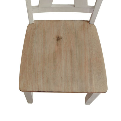 Splat Back Side Chair (RTA) - Set of 2 Farmhouse White in Weathered White