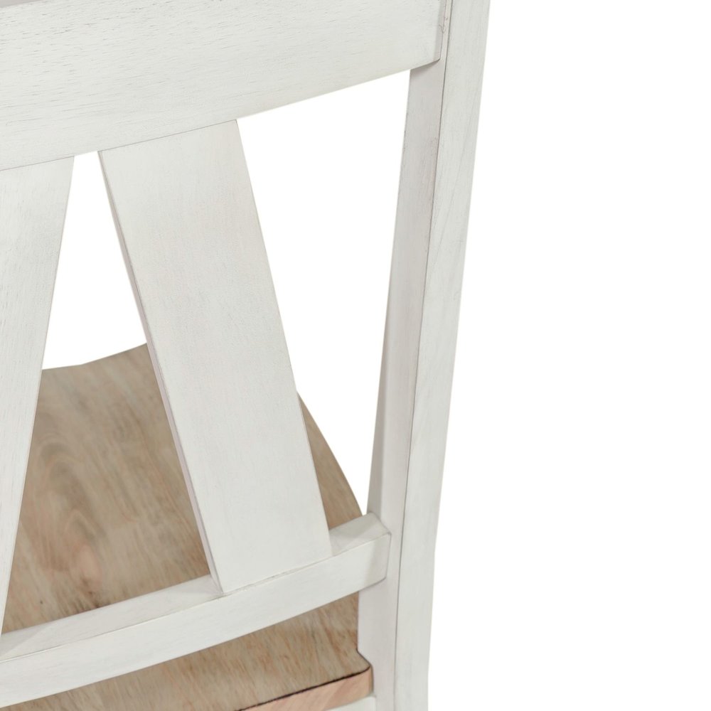 Splat Back Side Chair (RTA) - Set of 2 Farmhouse White in Weathered White