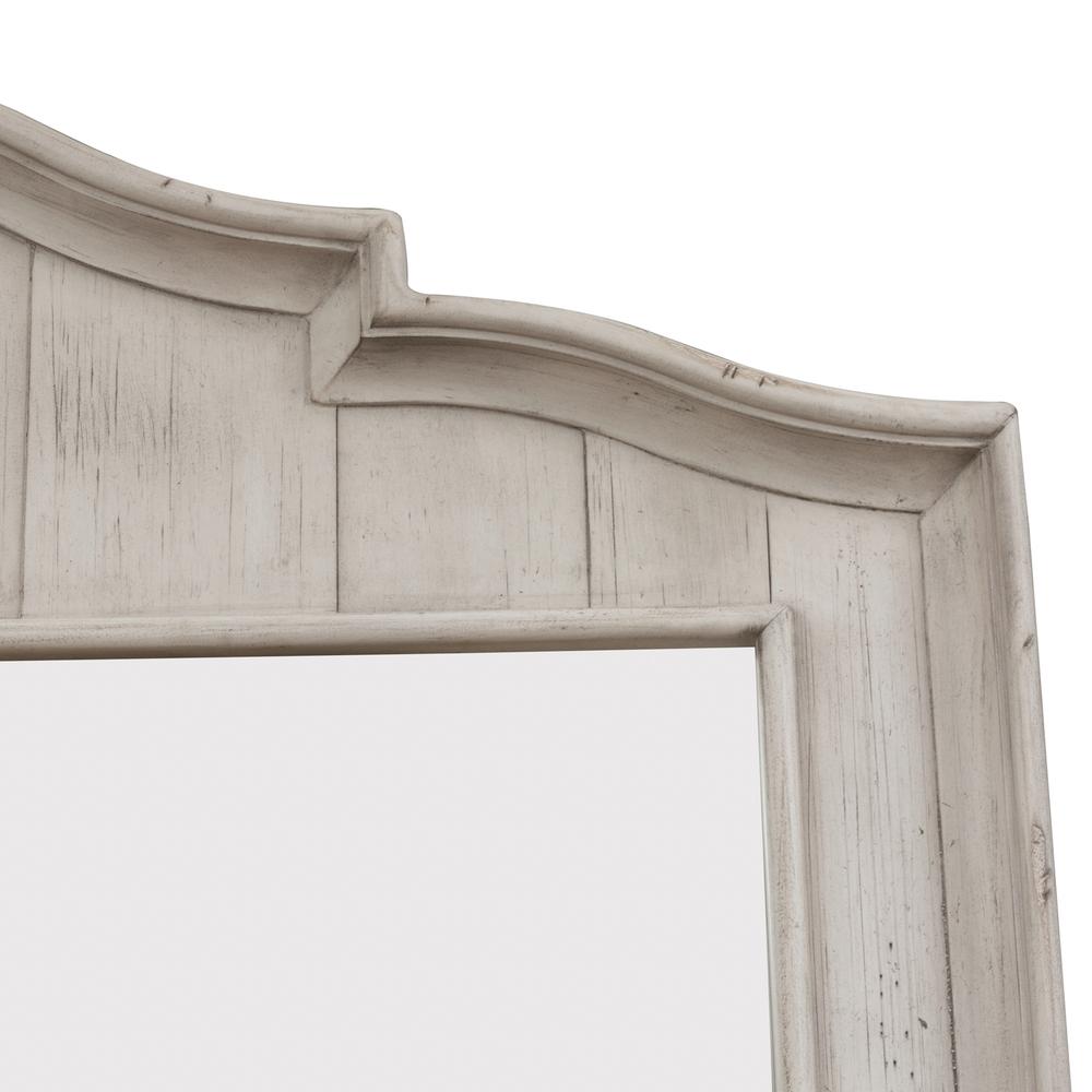 Farmhouse Reimagined Mirror in Antique White w/ Chestnut Top