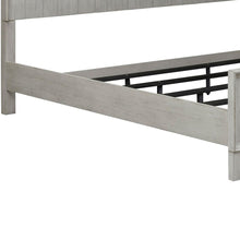 Farmhouse Reimagined Queen Poster Bed in Antique White w/ Chestnut Top