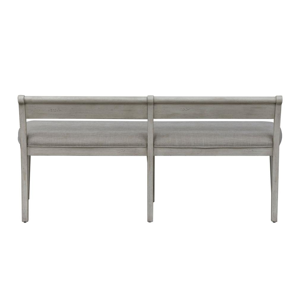 Farmhouse Reimagined Upholstered Bench (RTA) in Antique White w/ Chestnut Top