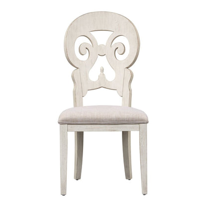 Reimagined 5 Piece Trestle Table Set - 4 Splat Back Chairs, 18" Table Leaf