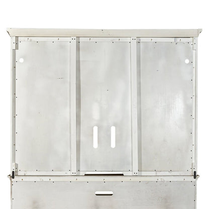 Farmhouse Reimagined Entertainment Center - Antique White with Chestnut Tops