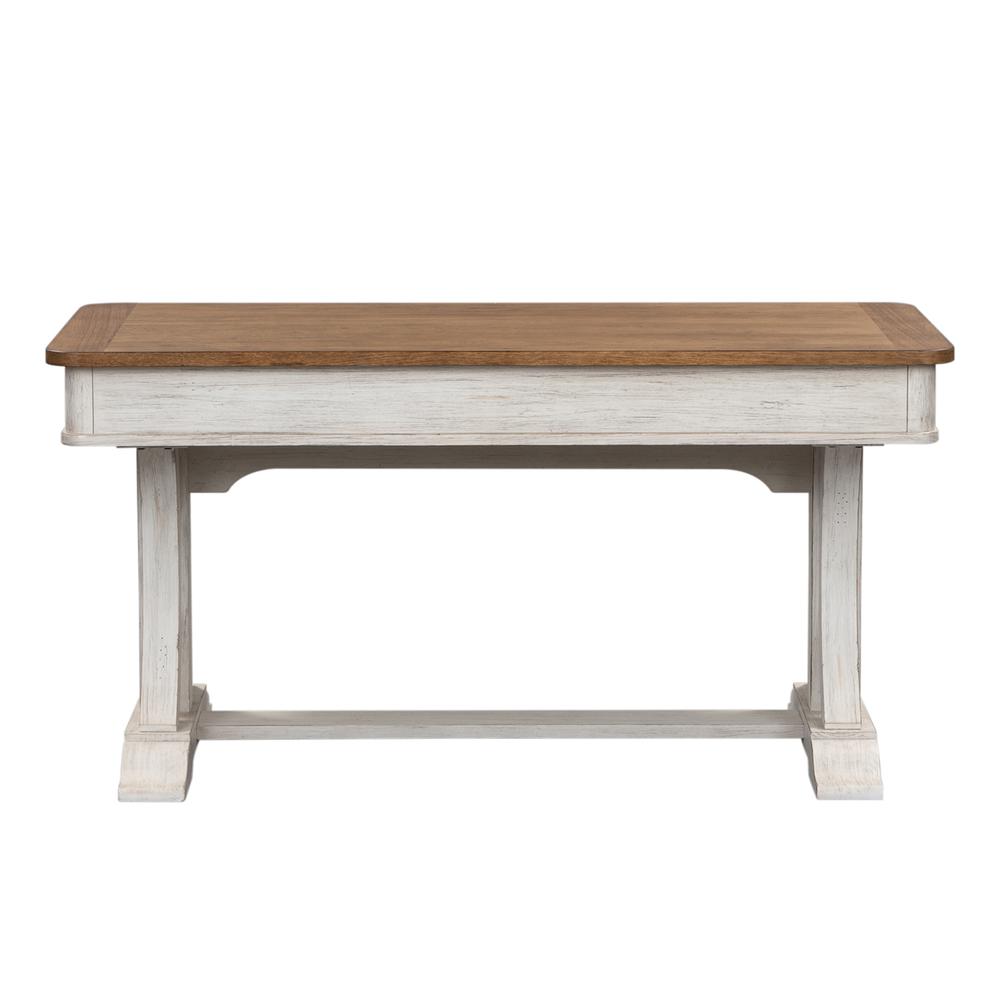 Farmhouse Reimagined Writing Desk in Antique White w/ Chestnut Top