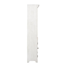 Farmhouse Reimagined Bookcase in Antique White w/ Chestnut Top