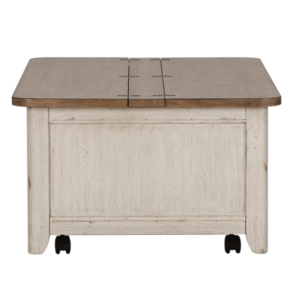 Farmhouse Reimagined Storage Trunk in Antique White w/ Chestnut Top