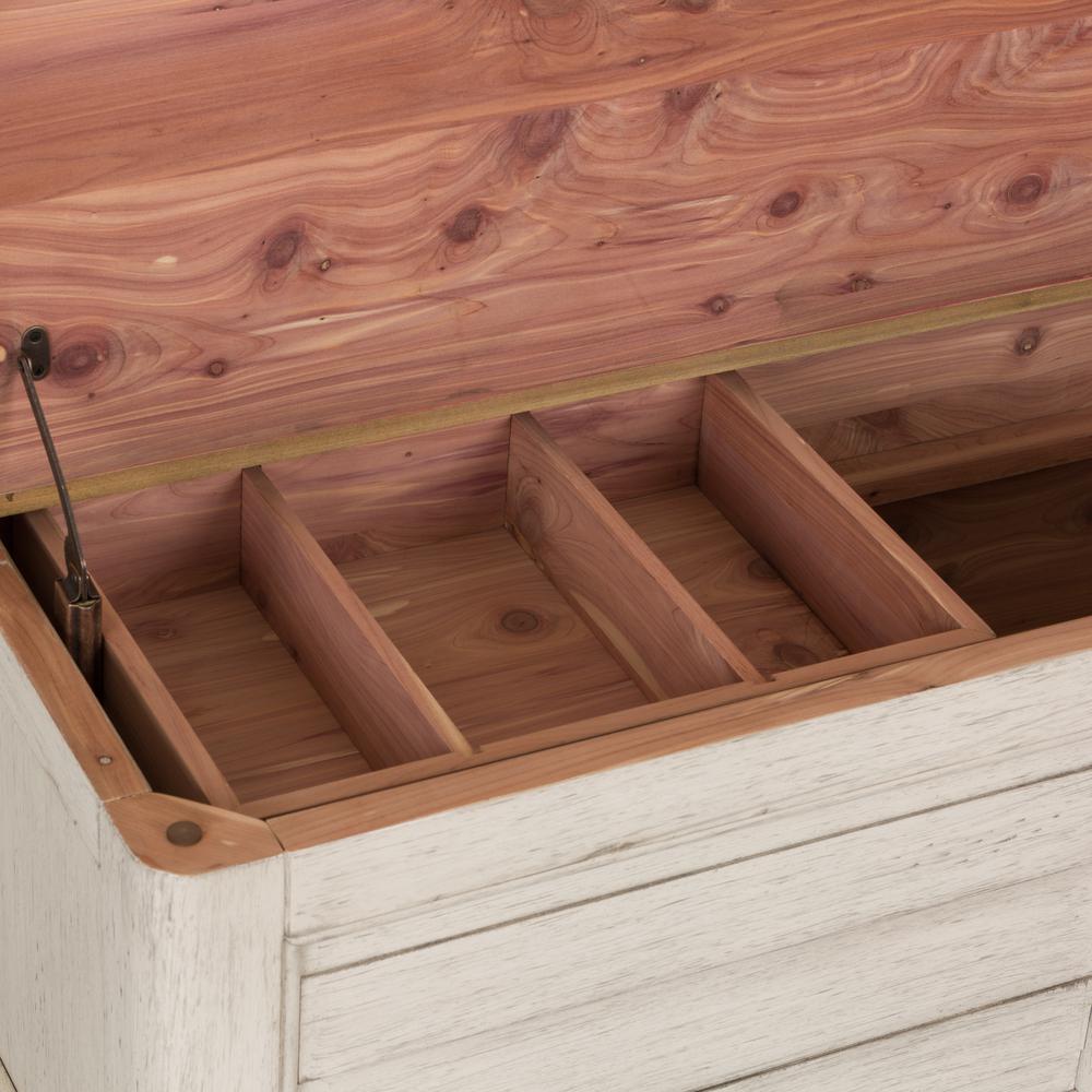 Farmhouse Reimagined Storage Trunk in Antique White w/ Chestnut Top