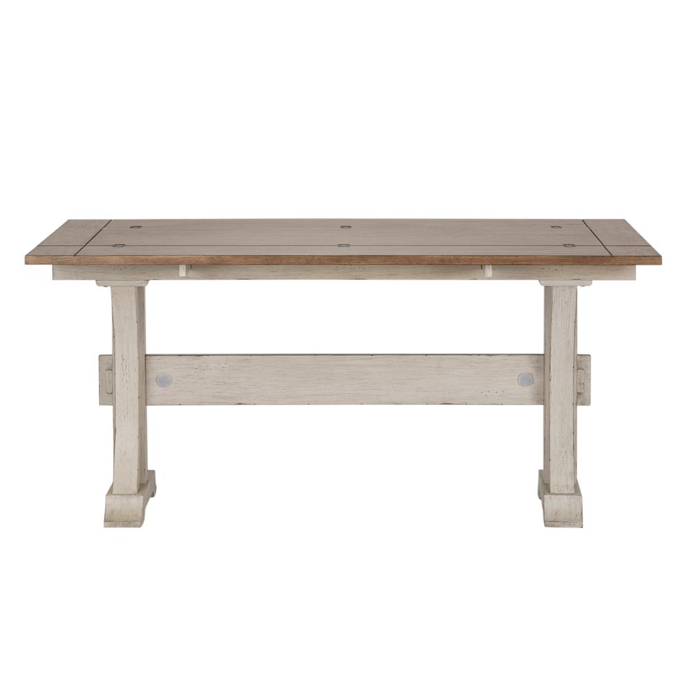 Farmhouse Reimagined Flip Lid Sofa Table in Antique White w/ Chestnut Top