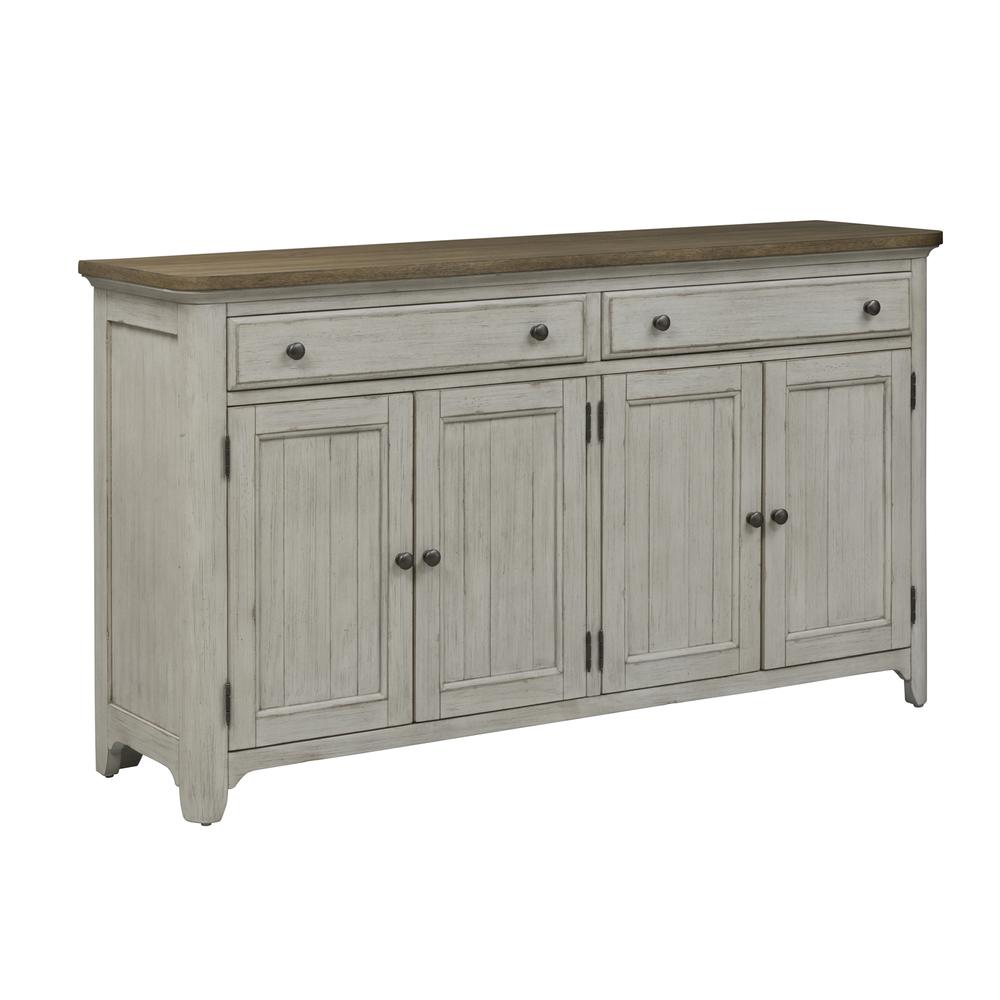 Farmhouse Reimagined Server in Antique White w/ Chestnut Top