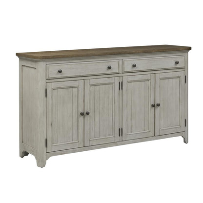Farmhouse Reimagined Server in Antique White w/ Chestnut Top