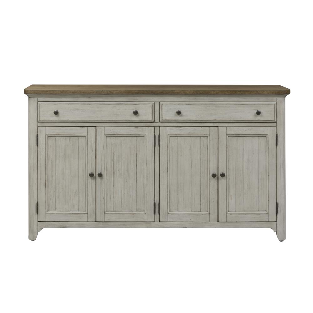 Farmhouse Reimagined Server in Antique White w/ Chestnut Top