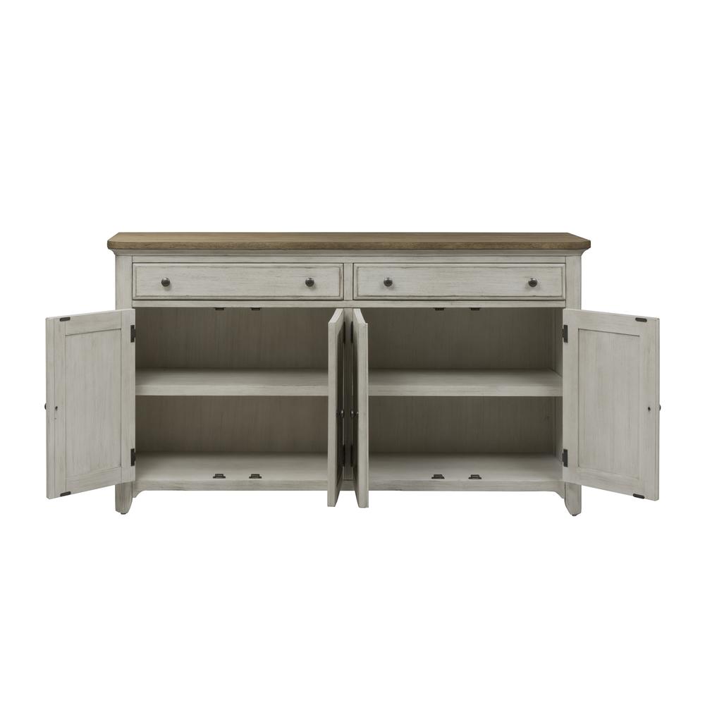Farmhouse Reimagined Server in Antique White w/ Chestnut Top