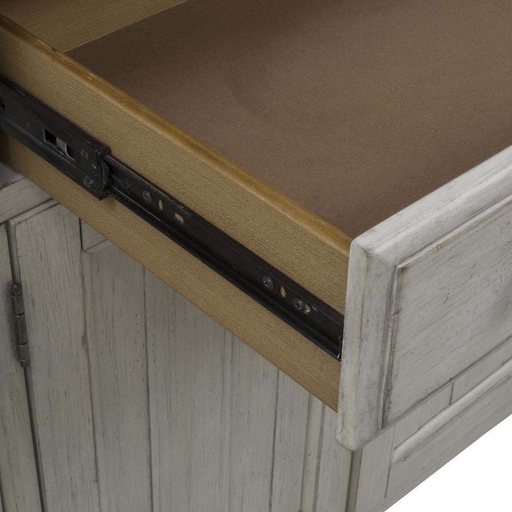 Farmhouse Reimagined Server in Antique White w/ Chestnut Top