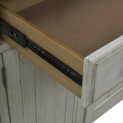 Farmhouse Reimagined Server in Antique White w/ Chestnut Top