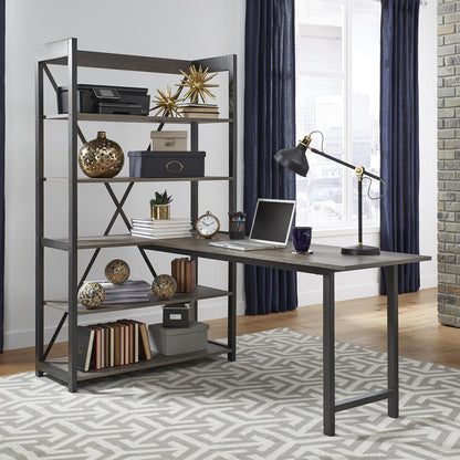 Tanners Creek Desk and Bookcase Set in Graystone