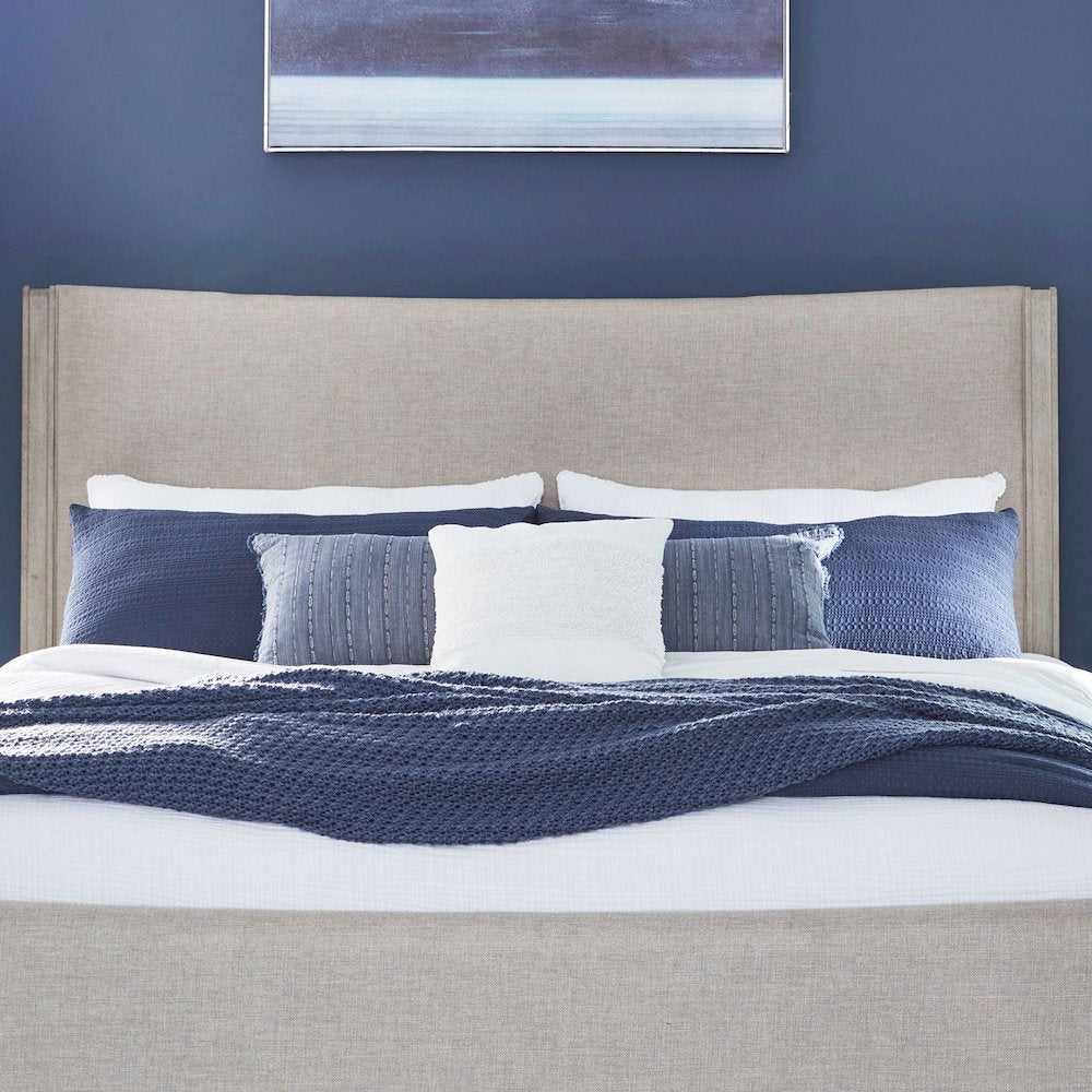 New Haven King Upholstered Panel Bed Headboard - Sanctuary White