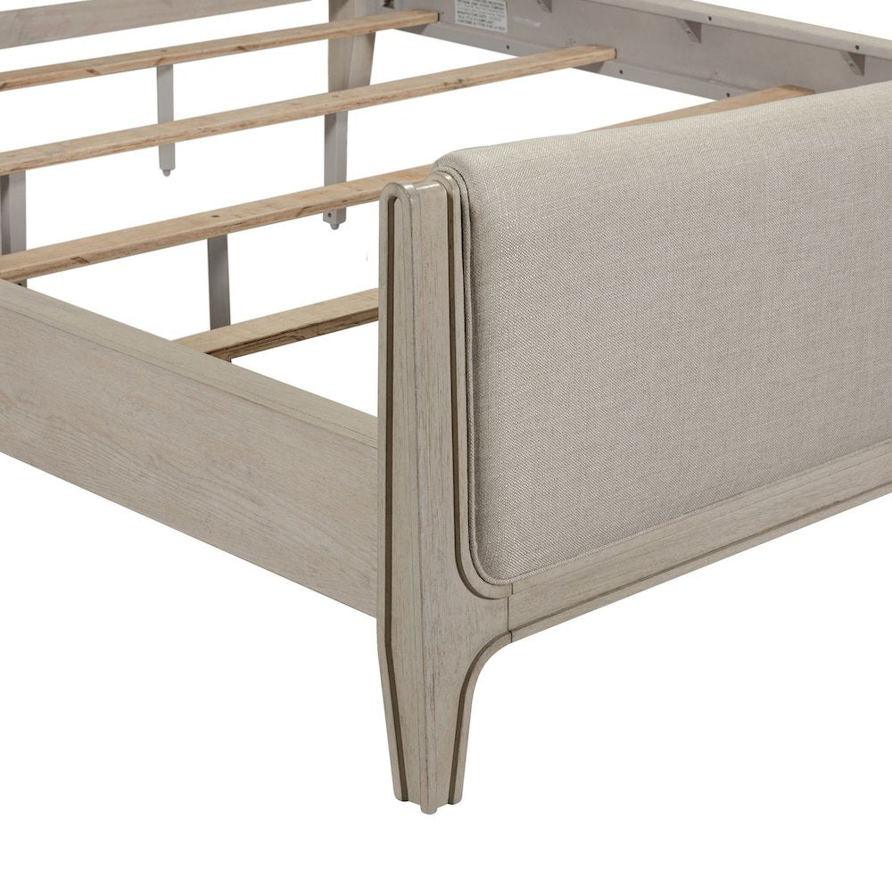 New Haven California King Upholstered Bed Frame - Sanctuary White