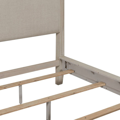 New Haven King Upholstered Bed Frame - Sanctuary White