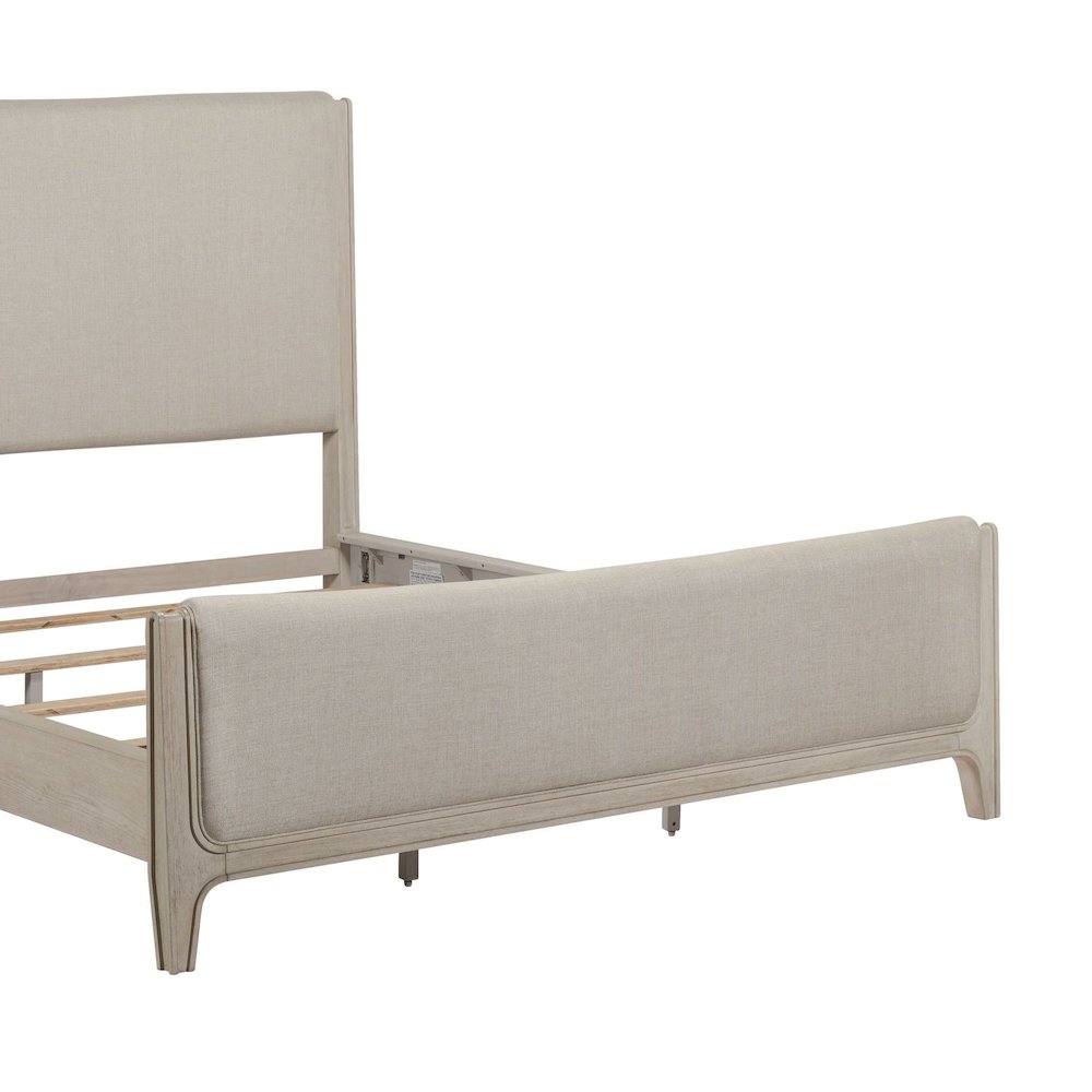 New Haven King Upholstered Bed Frame - Sanctuary White