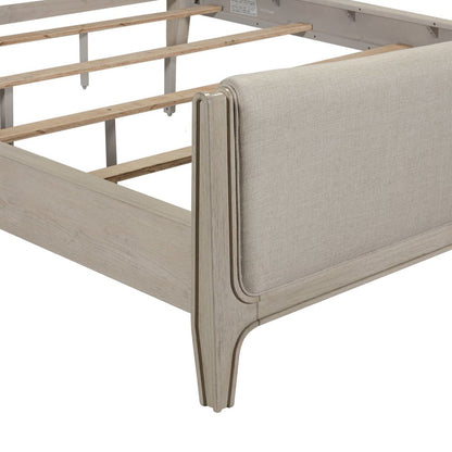 New Haven King Upholstered Bed Frame - Sanctuary White