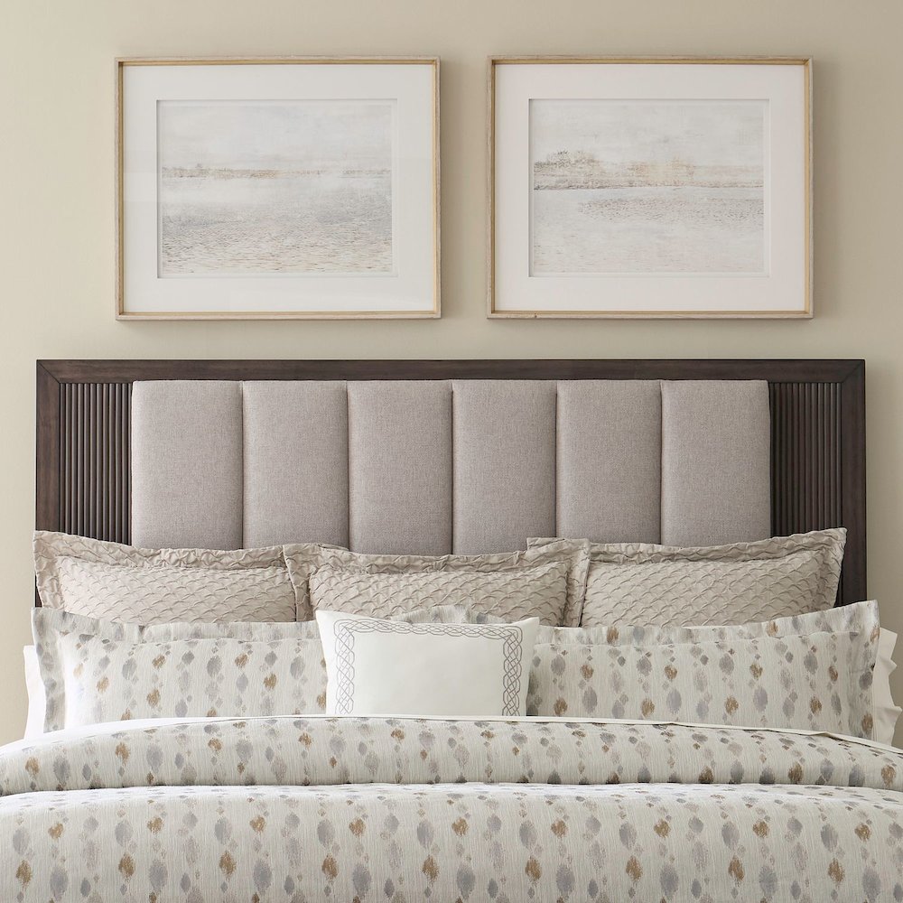 Queen Upholstered Bed, Dresser & Mirror, Night Stand Bedroom Set - Caffe
