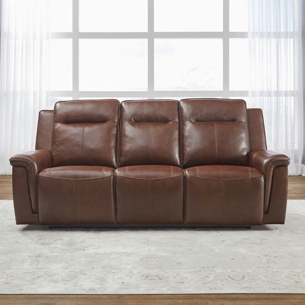 Avery Power Recline Set with Sofa, Loveseat & Recliner - Cognac Leather