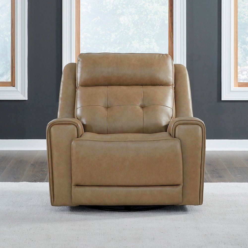 Carrington Power Recline Set with Sofa, Loveseat & Recliner - York Sand Leather