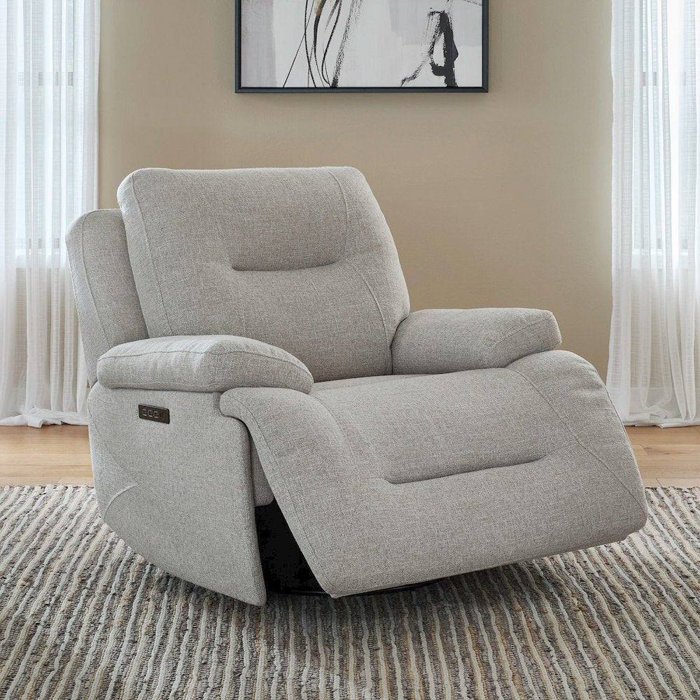 Power Recline Sofa, Loveseat & Recliner with Charging Ports-Nathan Ginger Fabric