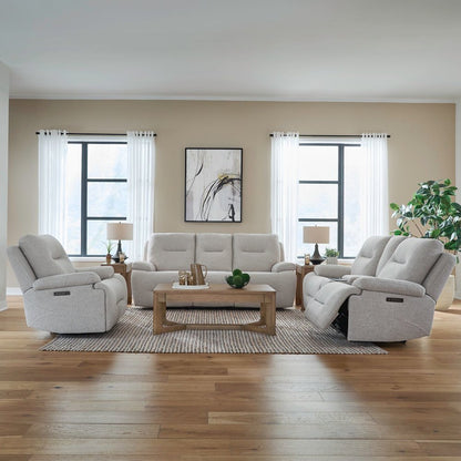 Power Recline Sofa, Loveseat & Recliner with Charging Ports-Nathan Ginger Fabric