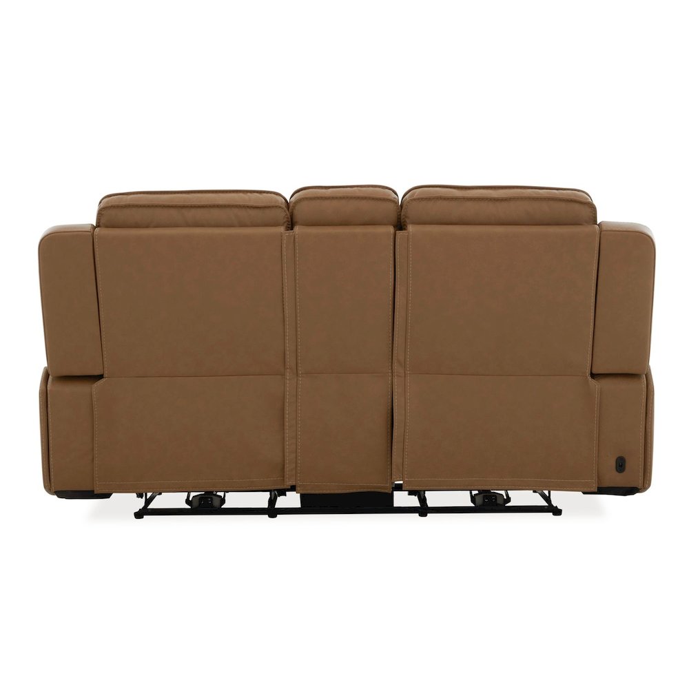 Power Recline Loveseat with Console, Charging Ports - York Butternut Leather