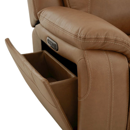 Power Recline Sofa & Loveseat with Charging Ports - York Butternut Leather