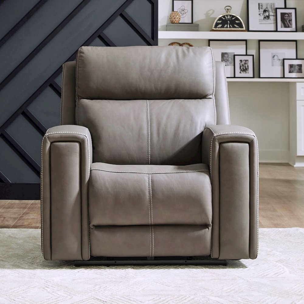 Camden Triple Power Wall Recliner Living Room Chair - Aline Light Gray Leather