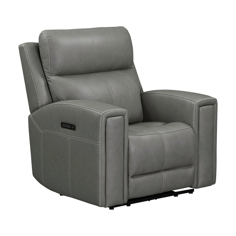 Camden Power Recline Set with Sofa & Recliner - Aline Light Gray Leather