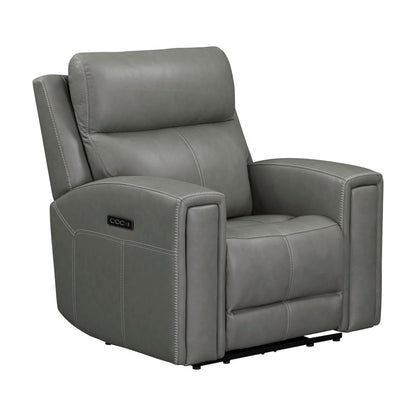 Camden Power Recline Set with Sofa & Recliner - Aline Light Gray Leather