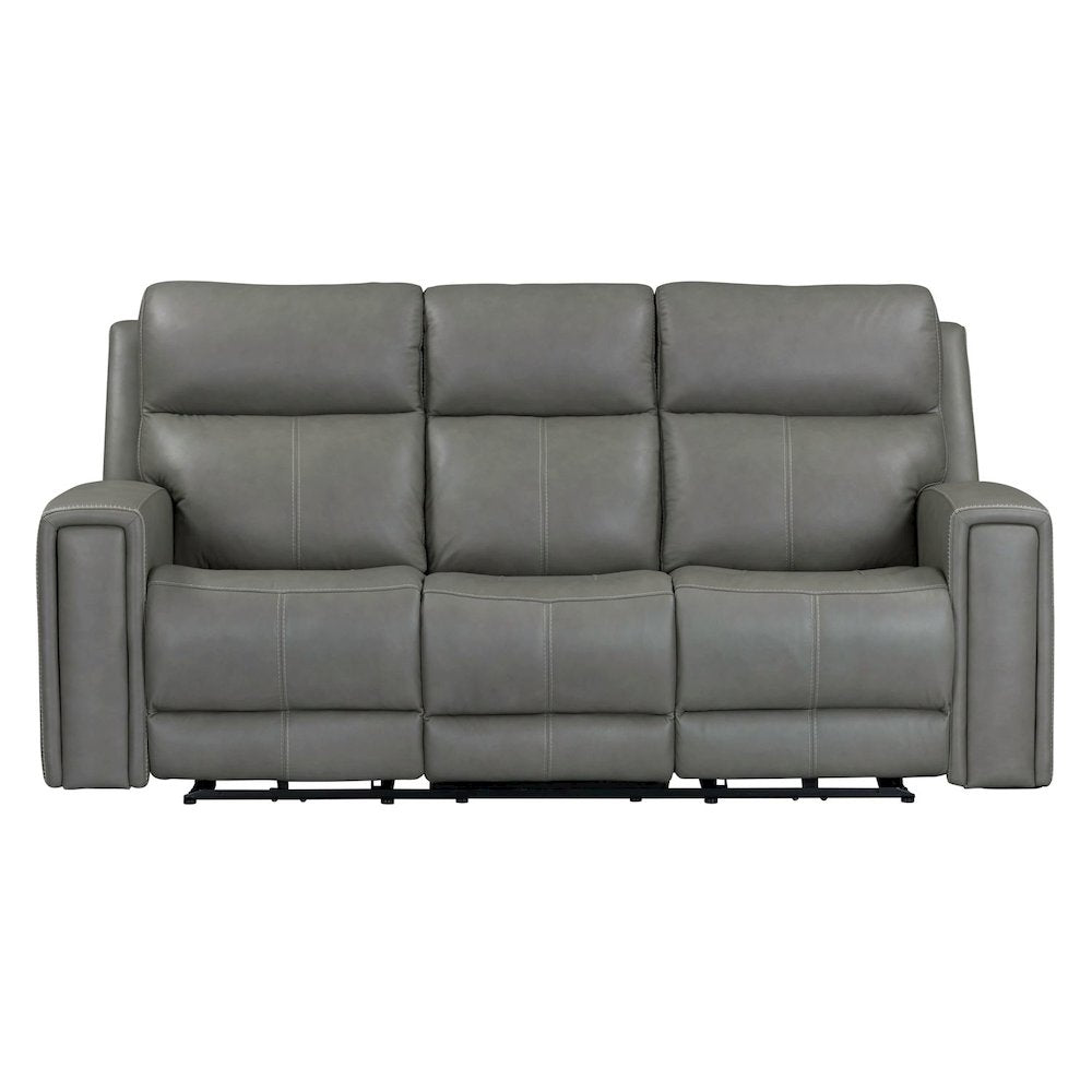 Camden Power Recline Set with Sofa & Recliner - Aline Light Gray Leather