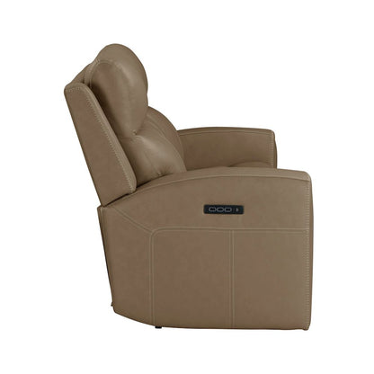 Camden Living Room Zero Wall Power Recline Set - Aline Toast Brown Leather
