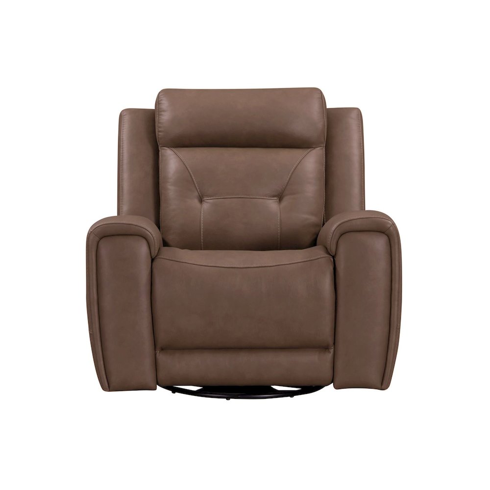 Beckham Dual Power Recliner Living Room Chair- Aline Saddle Brown Leather