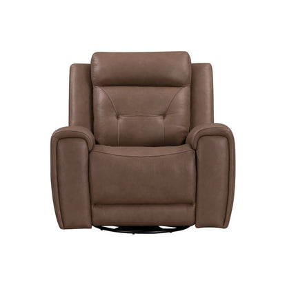 Beckham Dual Power Recliner Living Room Chair- Aline Saddle Brown Leather