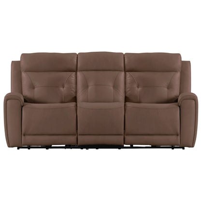 Beckham Power Recline Set with Sofa & Recliner - Aline Saddle Brown Leather