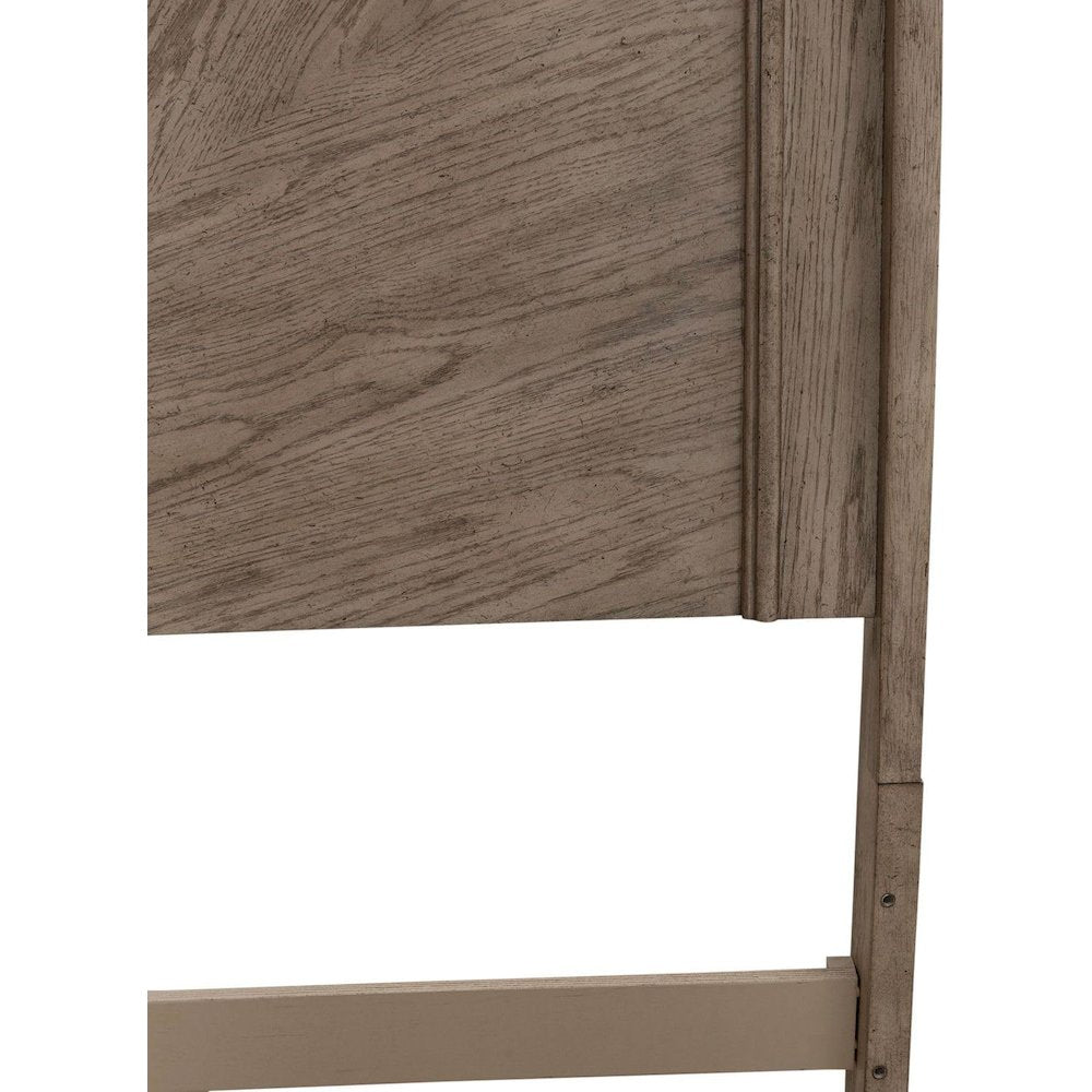 Avalon Queen Panel Headboard with Oak Wood Frame  - Burnished Beige