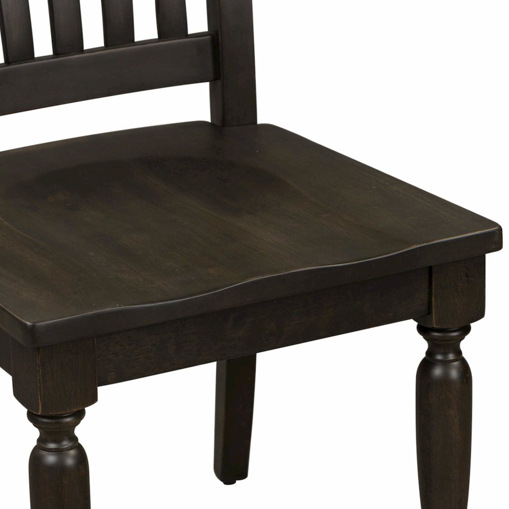 Harvest Home Slat Back Side Chair (RTA)-Set of 2 in Chalkboard